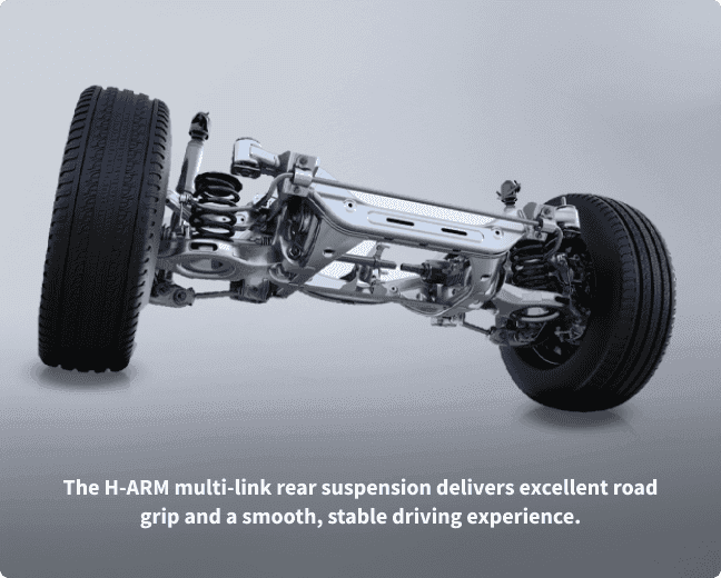 The H-ARM multi-link rear suspension delivers excellent road grip